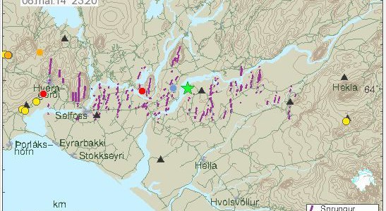 Snarpur jarðskjálfti á Suðurlandi 8. maí kl. 23:20